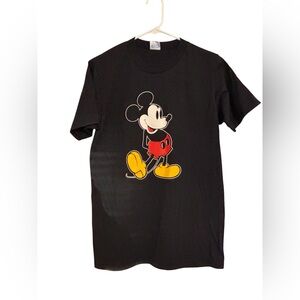 Disney Mickey Mouse Cotton T Shirt Made In USA Black